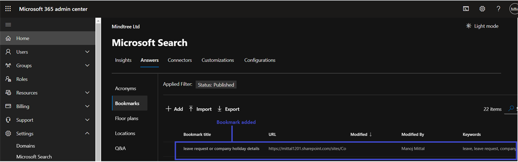 Interactive Experience With Microsoft Search